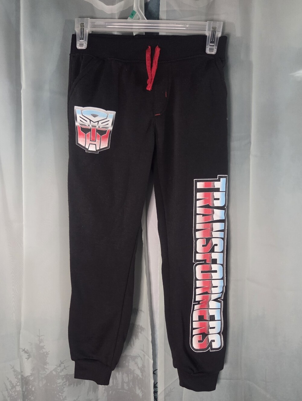 Kids Transformers Black Sweatpants with Red Drawstring